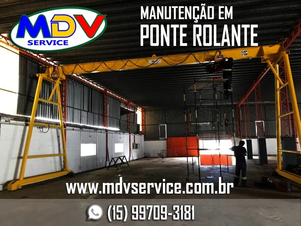 Manutenção em ponte rolante industrial