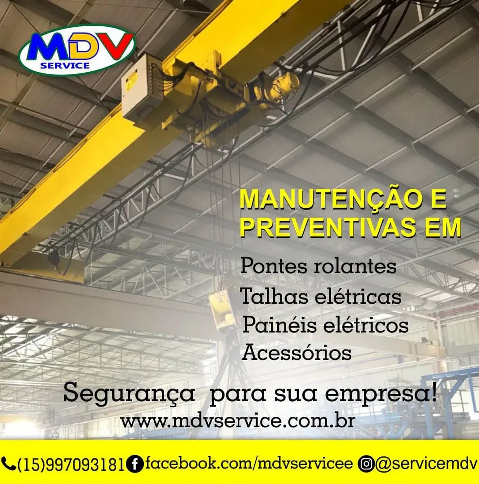 Serviço de manutenção em ponte rolante