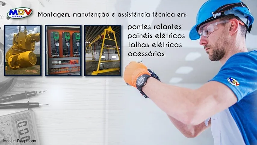 Manutenção preventiva em ponte rolante